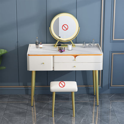 Lussuoso set di 2 pezzi per il trucco da letto bianco/blu vanità