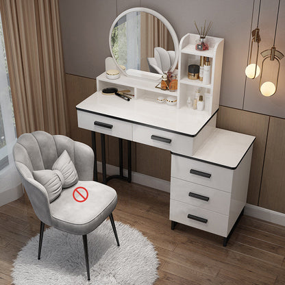 14.56" Wide Vanity Table with 5 Storage Drawer Makeup Table with Mirror