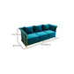27.5" H Contemporary Blue Velvet Tuxedo Arm Sofa with Pillows Clearhalo 'furn' 'furn_sofas' 'Furniture' 'Living Room Furniture' 'Sofa' 'sofas' 6315495