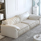 Contemporary Leather Sofa Pillow Top Arm Sofa with Cushions Back