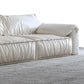 Contemporary Leather Sofa Pillow Top Arm Sofa with Cushions Back