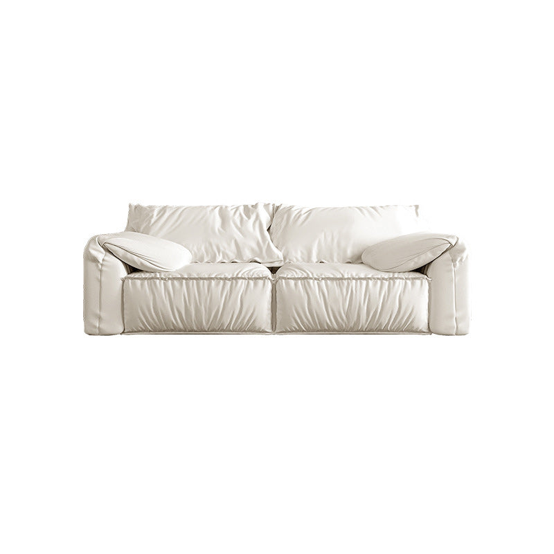 Canapé-oreiller en cuir contemporain canapé de bras avec coussins en arrière