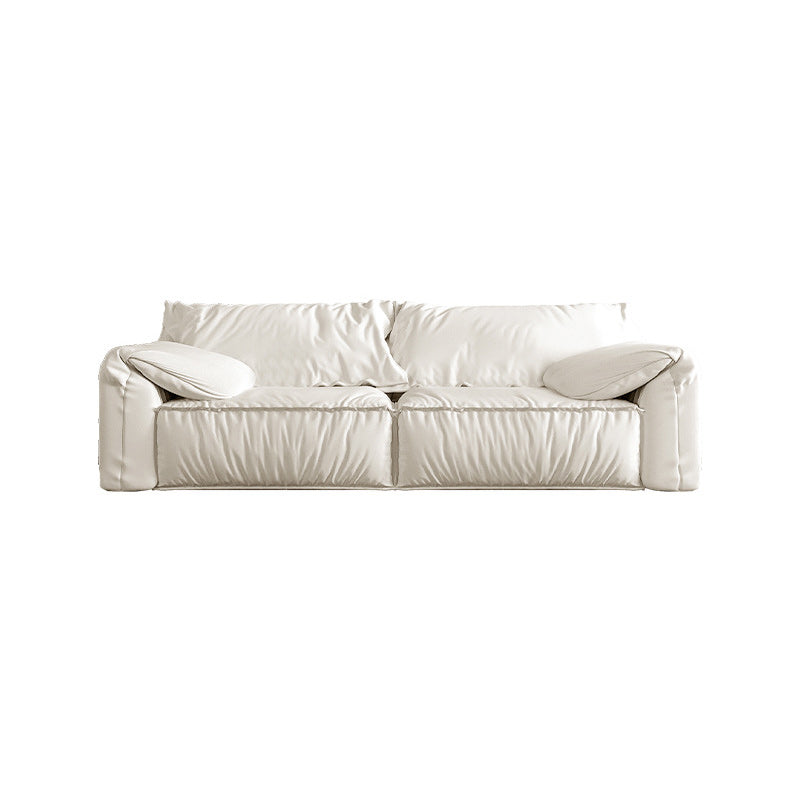 Canapé-oreiller en cuir contemporain canapé de bras avec coussins en arrière