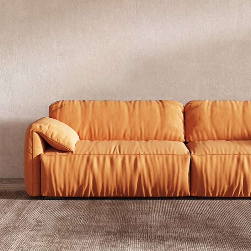 Canapé de bras top moderne avec oreiller en faux cuir orange