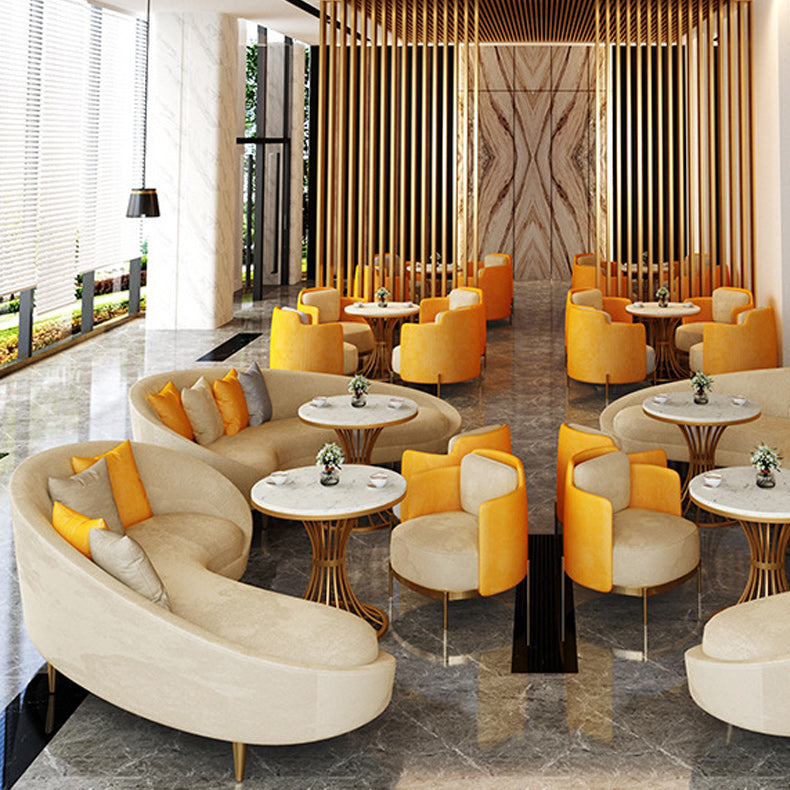 Contemporain 33.46 "H SOFA CRAMEY-WHITE MICROFIBRE BLANC CURVE COURVE