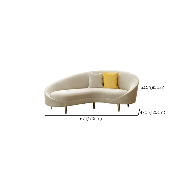 Contemporain 33.46 "H SOFA CRAMEY-WHITE MICROFIBRE BLANC CURVE COURVE