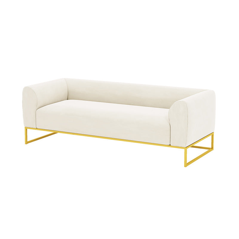 Modern 27.55" H Wood Frame Tuxedo Arm Sofa in White for Living Room Clearhalo 'furn' 'furn_sofas' 'Furniture' 'Living Room Furniture' 'Sofa' 'sofas' 6315567