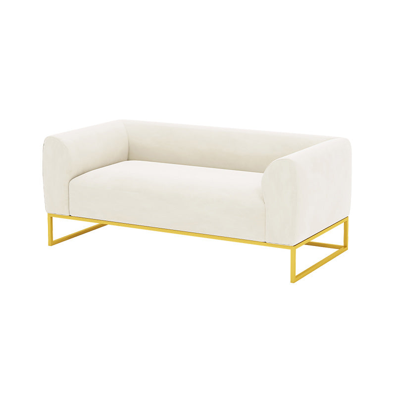 Modern 27.55" H Wood Frame Tuxedo Arm Sofa in White for Living Room 65"L x 32"W x 27.5"H Clearhalo 'furn' 'furn_sofas' 'Furniture' 'Living Room Furniture' 'Sofa' 'sofas' 6315572