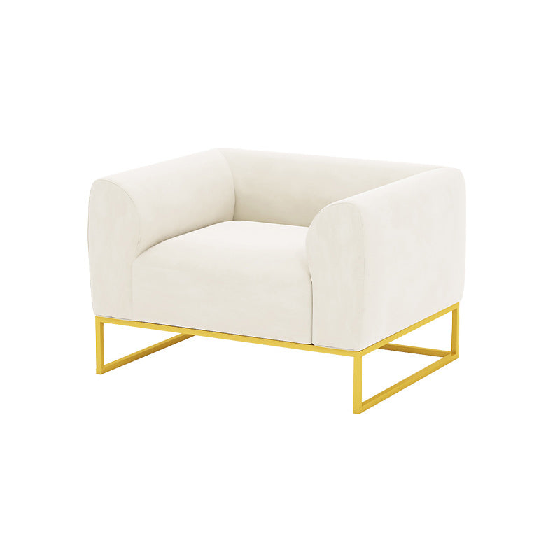 Modern 27.55" H Wood Frame Tuxedo Arm Sofa in White for Living Room 39.5"L x 32"W x 27.5"H Clearhalo 'furn' 'furn_sofas' 'Furniture' 'Living Room Furniture' 'Sofa' 'sofas' 6315573