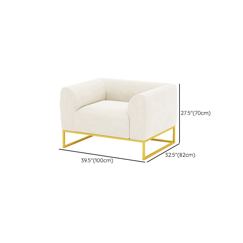 Modern 27.55" H Wood Frame Tuxedo Arm Sofa in White for Living Room Clearhalo 'furn' 'furn_sofas' 'Furniture' 'Living Room Furniture' 'Sofa' 'sofas' 6315574