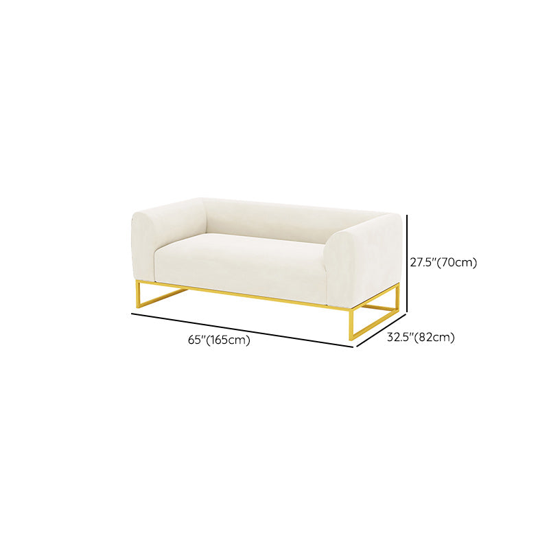 Modern 27.55" H Wood Frame Tuxedo Arm Sofa in White for Living Room Clearhalo 'furn' 'furn_sofas' 'Furniture' 'Living Room Furniture' 'Sofa' 'sofas' 6315575