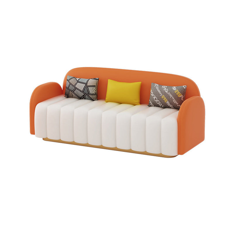 Sofá naranja contemporánea con brazo de espalda y cuadrado apretado para apartamento
