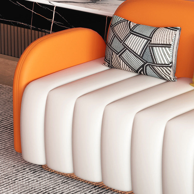 Sofá naranja contemporánea con brazo de espalda y cuadrado apretado para apartamento