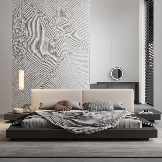 Heben Sie den Lagerbettrahmen Mitte des Jahrhunderts modernes Standardbett mit gepolstertem Kopfteil an