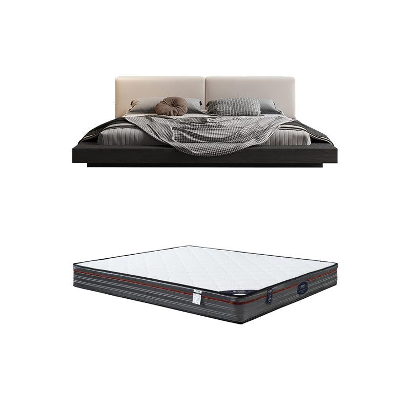 Lift Up Storage Bed Frame Mid-Century Modern Standard Bed with Upholstered Headboard