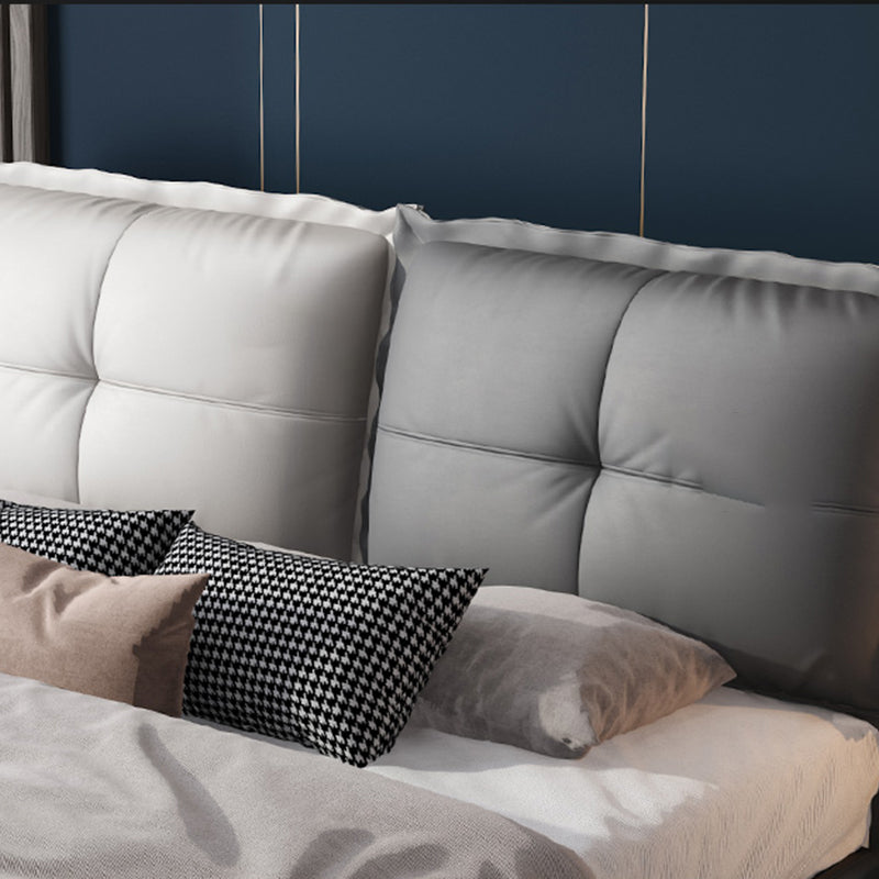 Lit de couleur de couleur unie au milieu du siècle moderne en bois massif en bois massif standard avec tête de lit