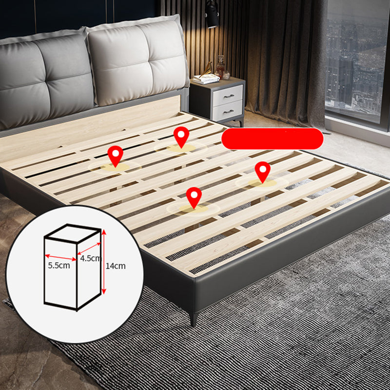 Lit de couleur de couleur unie au milieu du siècle moderne en bois massif en bois massif standard avec tête de lit