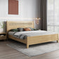 Rectangular Natural Standard Bed Solid Wood and Rattan Panel Bed Rubberwood Clearhalo 'Bedroom Furniture' 'Beds' 'furn' 'furn_beds' 'Furniture' 6315707