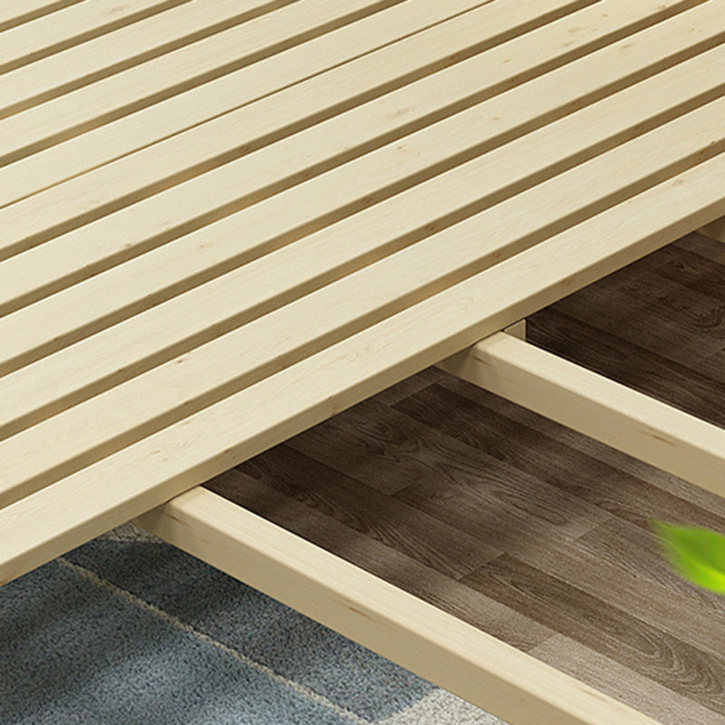 Rectangular Natural Standard Bed Solid Wood and Rattan Panel Bed Rubberwood Clearhalo 'Bedroom Furniture' 'Beds' 'furn' 'furn_beds' 'Furniture' 6315714