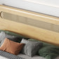 Rectangular Natural Standard Bed Solid Wood and Rattan Panel Bed Rubberwood Clearhalo 'Bedroom Furniture' 'Beds' 'furn' 'furn_beds' 'Furniture' 6315715