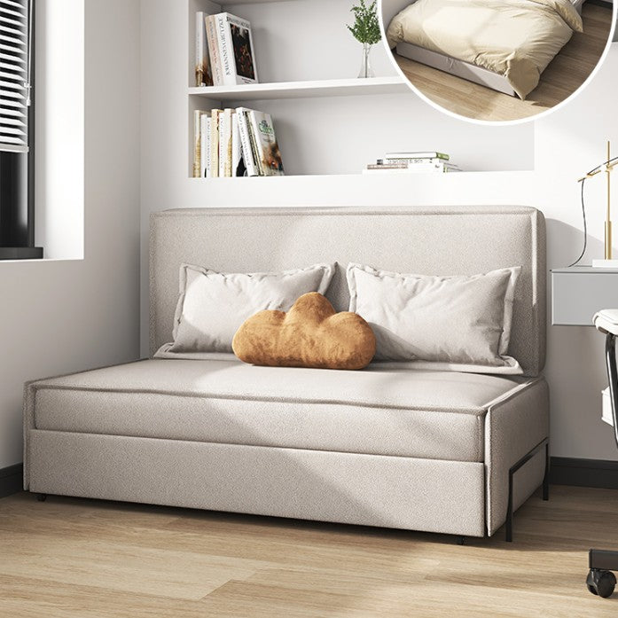 Grijze faux lederen slaper bank 34,64 "brede armloze slaapbank met gestoffeerd