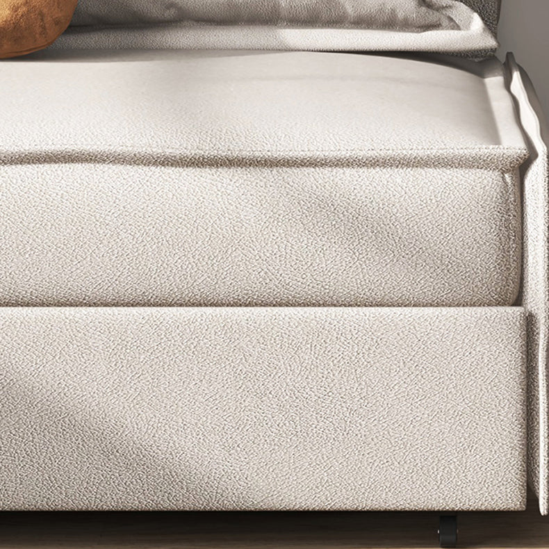 Grijze faux lederen slaper bank 34,64 "brede armloze slaapbank met gestoffeerd