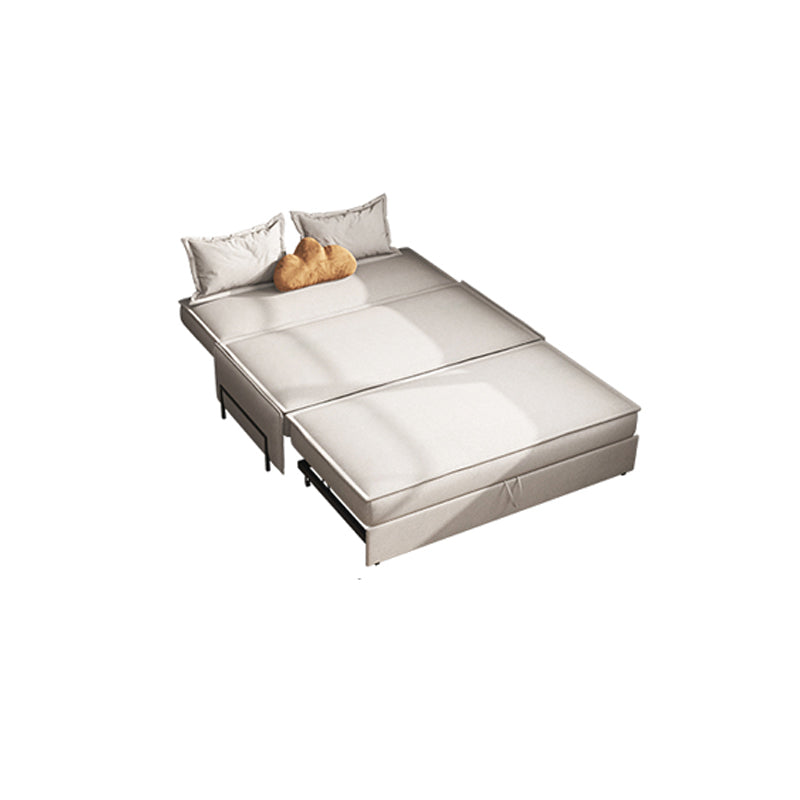 Grijze faux lederen slaper bank 34,64 "brede armloze slaapbank met gestoffeerd