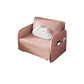 Faux leather Sleeper Sofa 32.28" Wide Pink Foldable Armless Sofa Bed Clearhalo 'furn' 'furn_futons' 'Furniture' 'Futons & Daybeds' 'Futons' 'Living Room Furniture' 6315757