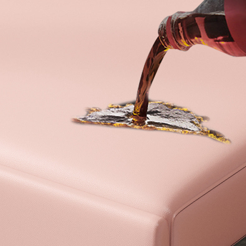 Faux leather Sleeper Sofa 32.28" Wide Pink Foldable Armless Sofa Bed Clearhalo 'furn' 'furn_futons' 'Furniture' 'Futons & Daybeds' 'Futons' 'Living Room Furniture' 6315761