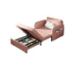 Faux leather Sleeper Sofa 32.28" Wide Pink Foldable Armless Sofa Bed Clearhalo 'furn' 'furn_futons' 'Furniture' 'Futons & Daybeds' 'Futons' 'Living Room Furniture' 6315763