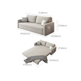 Metal Frame Sleeper Sofa Light Gray Square Arms Sofa Bed with Upholstered, 32.28" Wide Clearhalo 'furn' 'furn_futons' 'Furniture' 'Futons & Daybeds' 'Futons' 'Living Room Furniture' 6315783