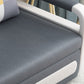 Cama de sofá de cuero de falso gris profundo 33.46 "Sofá de dormir de brazo cuadrado de ancho