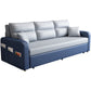Faux leather Sofa Bed Square Arm Sleeper Sofa, 32.28" Wide in Blu Clearhalo 'furn' 'furn_futons' 'Furniture' 'Futons & Daybeds' 'Futons' 'Living Room Furniture' 6315835