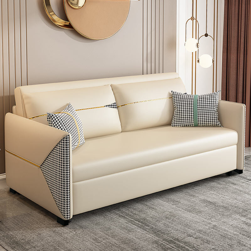39.37" Wide Faux leather Sleeper Sofa White Pillow Included Sofa Bed 77"L x 39"W x 36"H Latex Clearhalo 'furn' 'furn_futons' 'Furniture' 'Futons & Daybeds' 'Futons' 'Living Room Furniture' 6315846