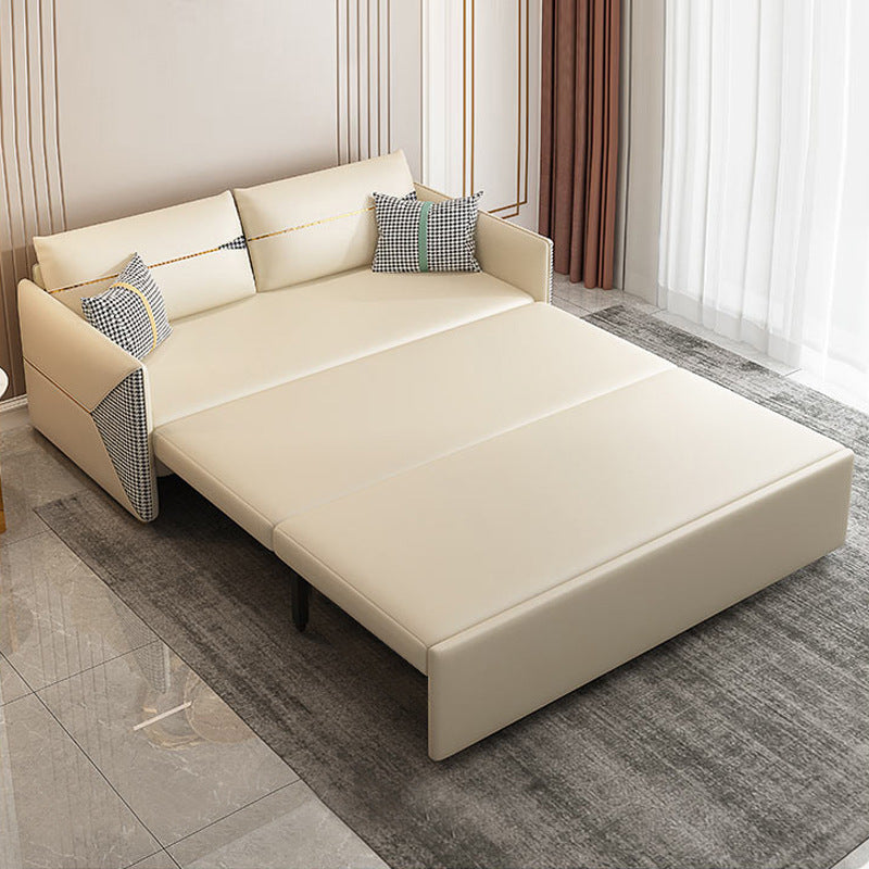39.37" Wide Faux leather Sleeper Sofa White Pillow Included Sofa Bed Clearhalo 'furn' 'furn_futons' 'Furniture' 'Futons & Daybeds' 'Futons' 'Living Room Furniture' 6315848