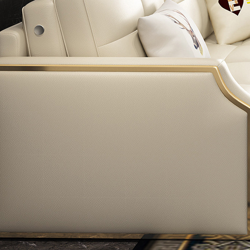 Faux leather Sleeper Sofa White Sofa Bed with Pillow Back, 37.40" Wide