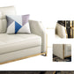 Faux leather Sleeper Sofa White Sofa Bed with Pillow Back, 37.40" Wide