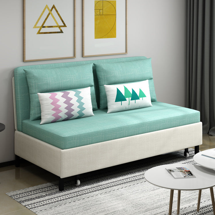 31.88" Wide Linen Sleeper Sofa Green Sofa Bed with Pillow Back Clearhalo 'furn' 'furn_futons' 'Furniture' 'Futons & Daybeds' 'Futons' 'Living Room Furniture' 6315880