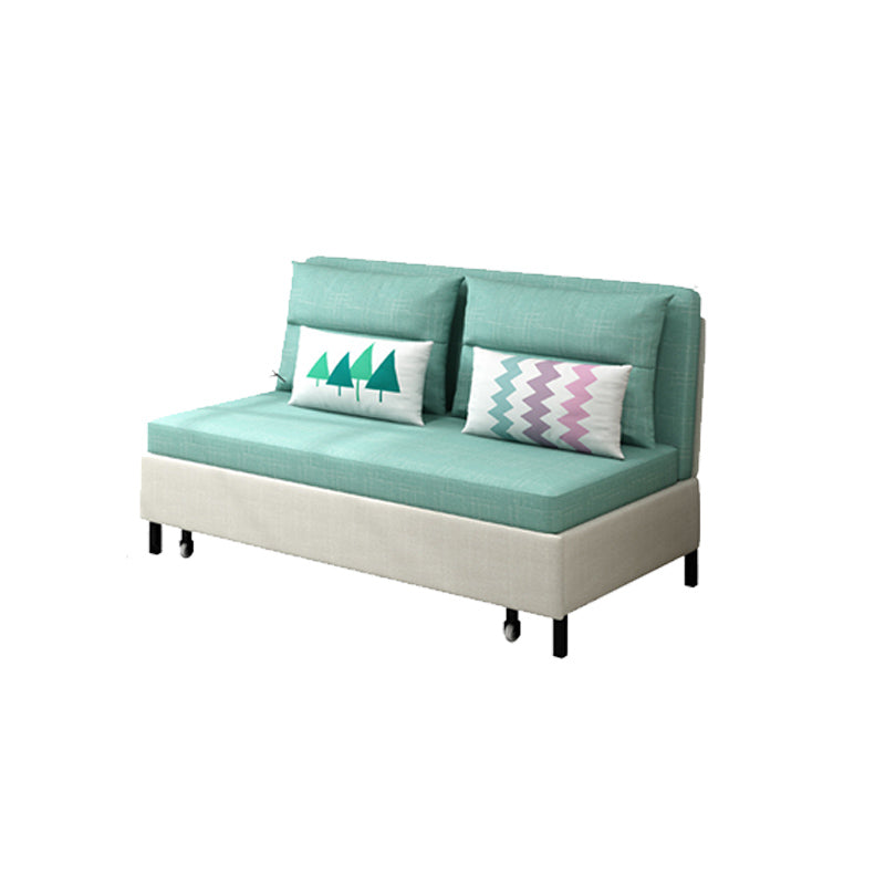 31.88" Wide Linen Sleeper Sofa Green Sofa Bed with Pillow Back Clearhalo 'furn' 'furn_futons' 'Furniture' 'Futons & Daybeds' 'Futons' 'Living Room Furniture' 6315881