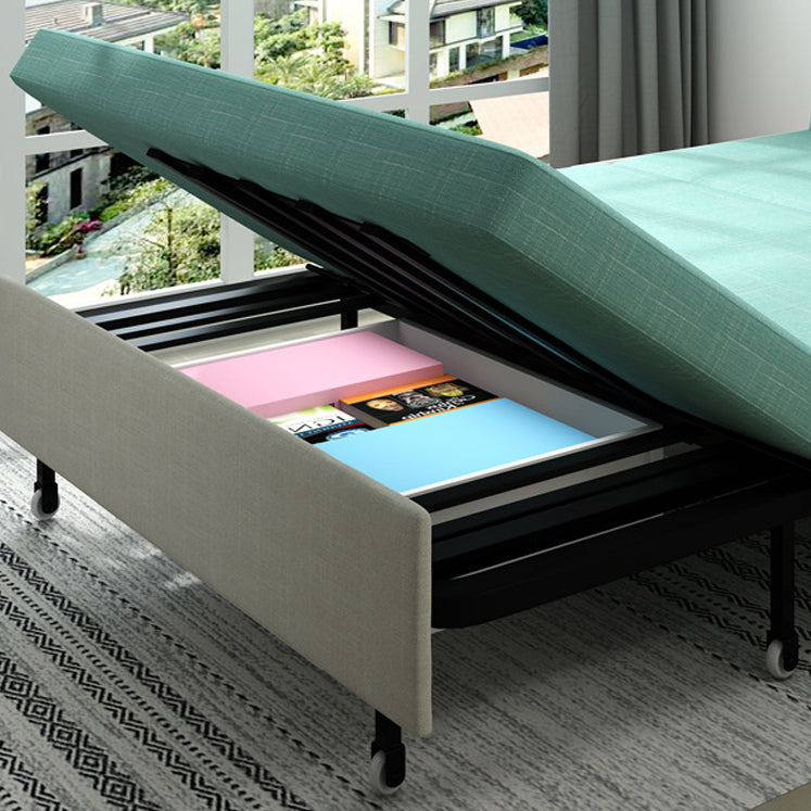 31.88" Wide Linen Sleeper Sofa Green Sofa Bed with Pillow Back Clearhalo 'furn' 'furn_futons' 'Furniture' 'Futons & Daybeds' 'Futons' 'Living Room Furniture' 6315884