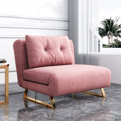 Cadre de futon pliable glamour avec canapé-lit de Futon en velours de 31,5 "de largeur en rose