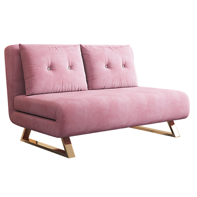 Cadre de futon pliable glamour avec canapé-lit de Futon en velours de 31,5 "de largeur en rose