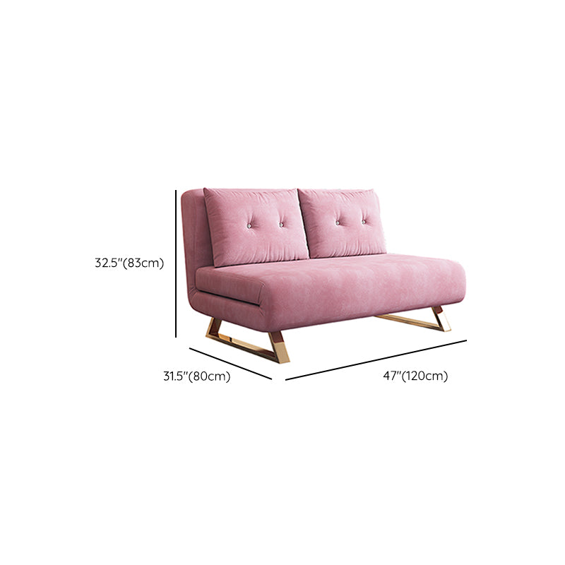 Cadre de futon pliable glamour avec canapé-lit de Futon en velours de 31,5 "de largeur en rose