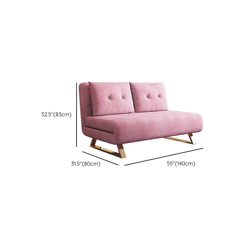 Cadre de futon pliable glamour avec canapé-lit de Futon en velours de 31,5 "de largeur en rose