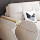 White Sleeper Sofa Faux leather Sofa Bed with Detachable Mattress