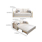 White Sleeper Sofa Faux leather Sofa Bed with Detachable Mattress