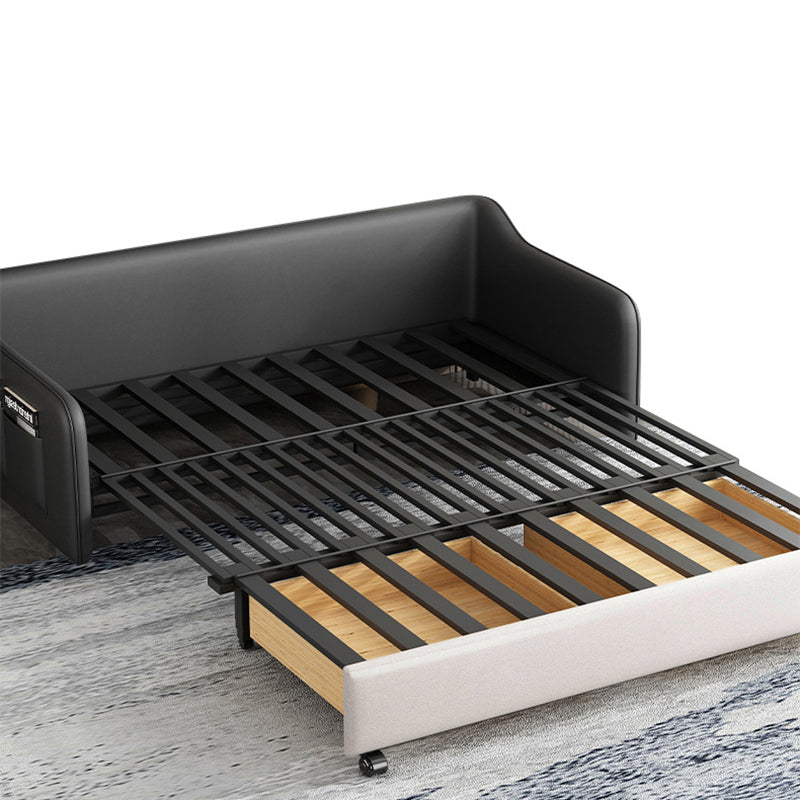 Faux leather Sleeper Sofa 32.28" Wide White Sofa Bed with Cushion Back Clearhalo 'furn' 'furn_futons' 'Furniture' 'Futons & Daybeds' 'Futons' 'Living Room Furniture' 6315959