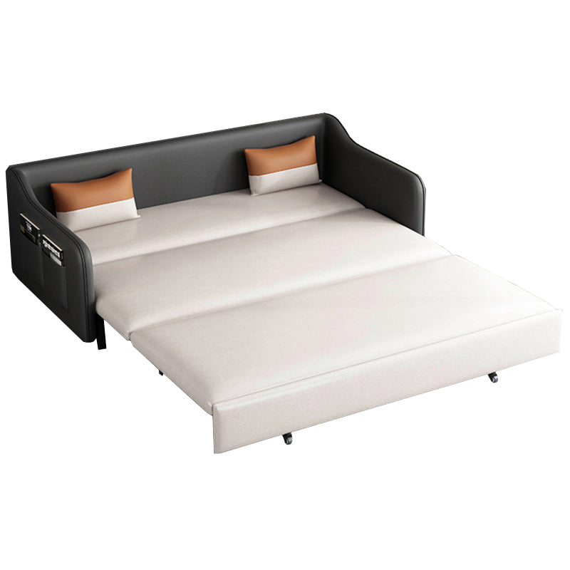 Faux leather Sleeper Sofa 32.28" Wide White Sofa Bed with Cushion Back Clearhalo 'furn' 'furn_futons' 'Furniture' 'Futons & Daybeds' 'Futons' 'Living Room Furniture' 6315964