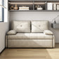 Microfiber Sofa Bed 33.46" Wide Armless Sofa Bed in Light Khaki