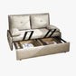 Microfiber Sofa Bed 33.46" Wide Armless Sofa Bed in Light Khaki